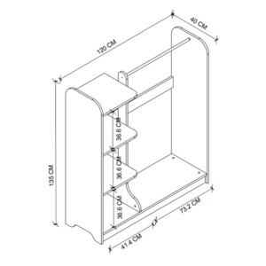 Έπιπλο εισόδου Rozesme Megapap χρώμα λευκό 120x40x135εκ. - Image 4