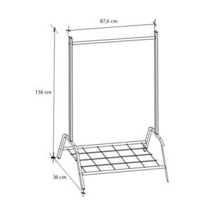 Επιδαπέδια κρεμάστρα Selman Megapap μεταλλική χρώμα μαύρο 87,6x36x136εκ. - Image 4