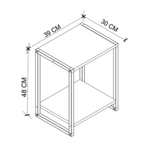 Κομοδίνο Gina Megapap χρώμα ανθρακί - μαύρο 39x30x48εκ. - Image 4