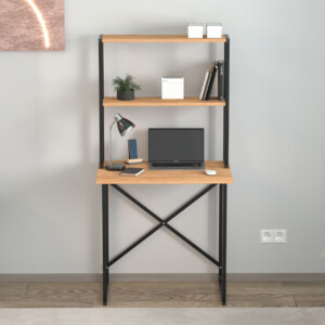 Γραφείο εργασίας Pope Megapap χρώμα pine oak 73x52x146εκ. - Image 2