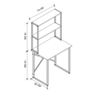 Γραφείο εργασίας Pope Megapap χρώμα pine oak 73x52x146εκ. - Image 4