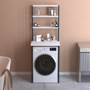 Έπιπλο πλυντηρίου Bobby Megapap χρώμα λευκό 67x60x178εκ. - Image 2