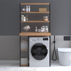 Έπιπλο πλυντηρίου Berkus Megapap χρώμα pine oak 90x60x178εκ. - Image 2