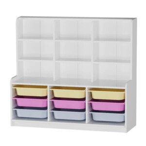 Βιβλιοθήκη Obia Megapap με 9 συρτάρια χρώμα λευκό 132,6x30x115εκ. - Image 4