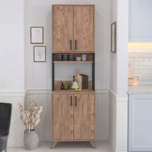 Έπιπλο κουζίνας Sedef Megapap χρώμα pine oak 61x40x202,1εκ. - Image 3