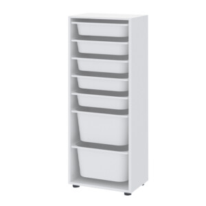 Συρταριέρα κουζίνας - μπάνιου Kayra Megapap με 7 συρτάρια χρώμα λευκό 45,4x30x125εκ. - Image 4