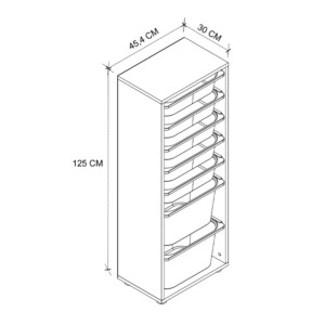 Συρταριέρα κουζίνας - μπάνιου Kayra Megapap με 7 συρτάρια χρώμα λευκό 45,4x30x125εκ. - Image 5