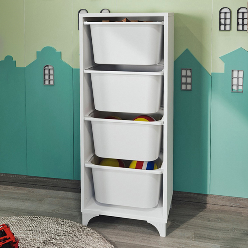 Συρταριέρα κουζίνας - μπάνιου Kayra I Megapap με 4 συρτάρια χρώμα λευκό 45