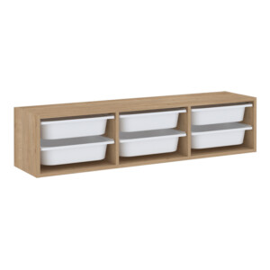 Συρταριέρα επιτοίχια Pavia Megapap με 6 συρτάρια χρώμα sapphire oak 132x31x30,7εκ. - Image 3