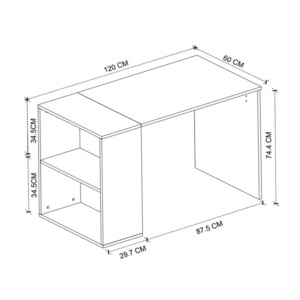 Γραφείο εργασίας Smyrna Megapap χρώμα λευκό 120x60x74,4εκ. - Image 6
