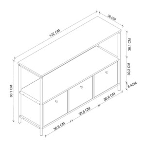 Μπουφές Mars Megapap χρώμα rustic καρυδί 122x36x80,1εκ. - Image 5