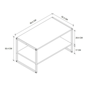 Τραπεζάκι σαλονιού Giza Megapap χρώμα rustic καρυδί 90,2x50,3x50,4εκ. - Image 5