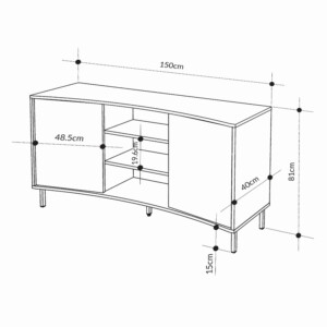 Μπουφές Frem Megapap χρώμα ash green 150x40x81εκ. - Image 6