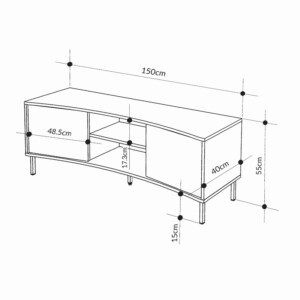 Έπιπλο τηλεόρασης Frem Megapap χρώμα ash green 150x40x55εκ. - Image 7