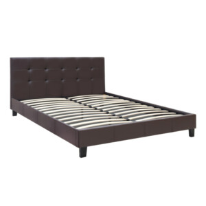 Κρεβάτι Sissy Megapap από τεχνόδερμα χρώμα καφέ 160x200εκ. - Image 3