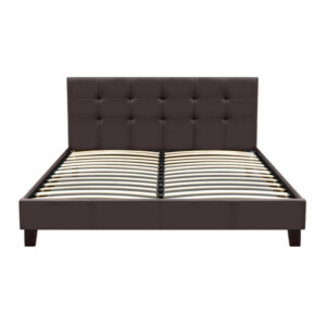 Κρεβάτι Sissy Megapap από τεχνόδερμα χρώμα καφέ 160x200εκ. - Image 4