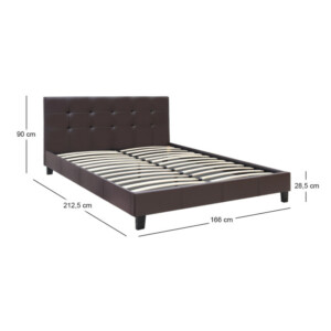 Κρεβάτι Sissy Megapap από τεχνόδερμα χρώμα καφέ 160x200εκ. - Image 7