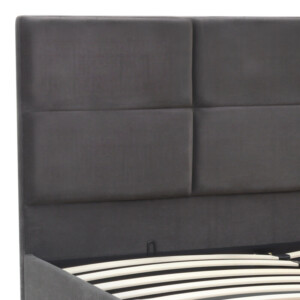 Κρεβάτι Kingston Megapap βελούδινο με αποθηκευτικό χώρο χρώμα ανθρακί - καφέ 160x200εκ. - Image 6