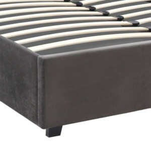 Κρεβάτι Kingston Megapap βελούδινο με αποθηκευτικό χώρο χρώμα ανθρακί - καφέ 160x200εκ. - Image 7