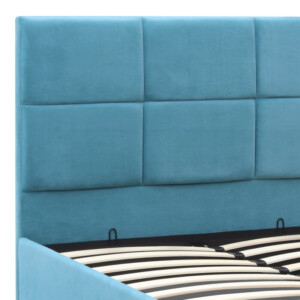 Κρεβάτι Kingston Megapap βελούδινο με αποθηκευτικό χώρο χρώμα γαλάζιο 120x200εκ. - Image 6