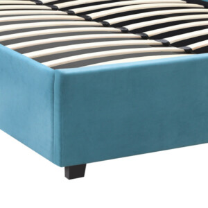 Κρεβάτι Kingston Megapap βελούδινο με αποθηκευτικό χώρο χρώμα γαλάζιο 120x200εκ. - Image 7