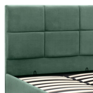 Κρεβάτι Kingston Megapap βελούδινο με αποθηκευτικό χώρο χρώμα κυπαρισσί 120x200εκ. - Image 6