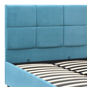 Κρεβάτι Kingston Megapap βελούδινο με αποθηκευτικό χώρο χρώμα γαλάζιο 100x200εκ. - Image 6