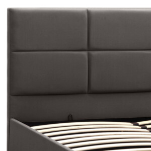 Κρεβάτι Kingston Megapap βελούδινο με αποθηκευτικό χώρο χρώμα ανθρακί - καφέ 150x200εκ. - Image 6