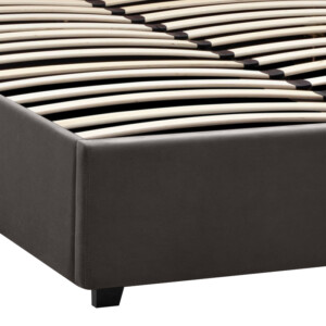 Κρεβάτι Kingston Megapap βελούδινο με αποθηκευτικό χώρο χρώμα ανθρακί - καφέ 150x200εκ. - Image 7