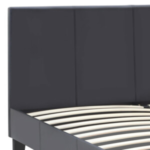 Κρεβάτι Flat Megapap από τεχνόδερμα χρώμα μαύρο ματ 150x200εκ. - Image 5