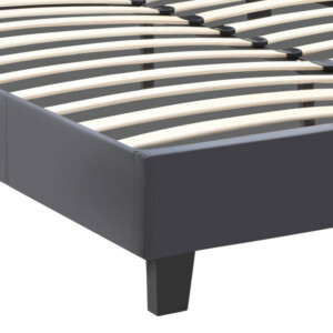 Κρεβάτι Flat Megapap από τεχνόδερμα χρώμα μαύρο ματ 150x200εκ. - Image 6