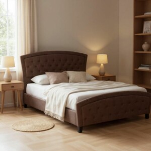 Κρεβάτι Alexia Megapap υφασμάτινο χρώμα καφέ 160x200εκ. - Image 2