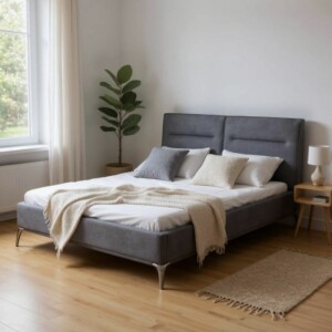 Κρεβάτι Megan Megapap υφασμάτινο χρώμα ανθρακί 160x200εκ. - Image 2