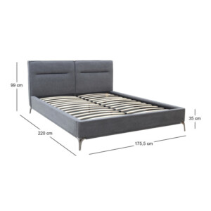 Κρεβάτι Megan Megapap υφασμάτινο χρώμα ανθρακί 160x200εκ. - Image 7