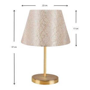 Φωτιστικό επιτραπέζιο Rosenthal Megapap ύφασμα Pvc χρώμα χρυσό 22x17x37εκ. - Image 3