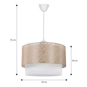 Φωτιστικό οροφής Whitehouse Megapap υφασμάτινο μονόφωτο χρώμα χρυσό 30x20x55εκ. - Image 3