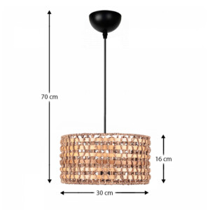 Φωτιστικό οροφής Palmela Megapap E27 από σχοινί μονόφωτο χρώμα φυσικό Ø30x70εκ. - Image 3