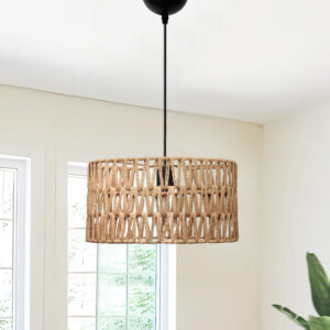 Φωτιστικό οροφής Sarkiz Megapap E27 από σχοινί μονόφωτο χρώμα φυσικό Ø30x70εκ. - Image 2