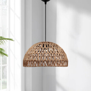 Φωτιστικό οροφής Karon Megapap E27 από σχοινί μονόφωτο χρώμα φυσικό Ø29x70εκ. - Image 2