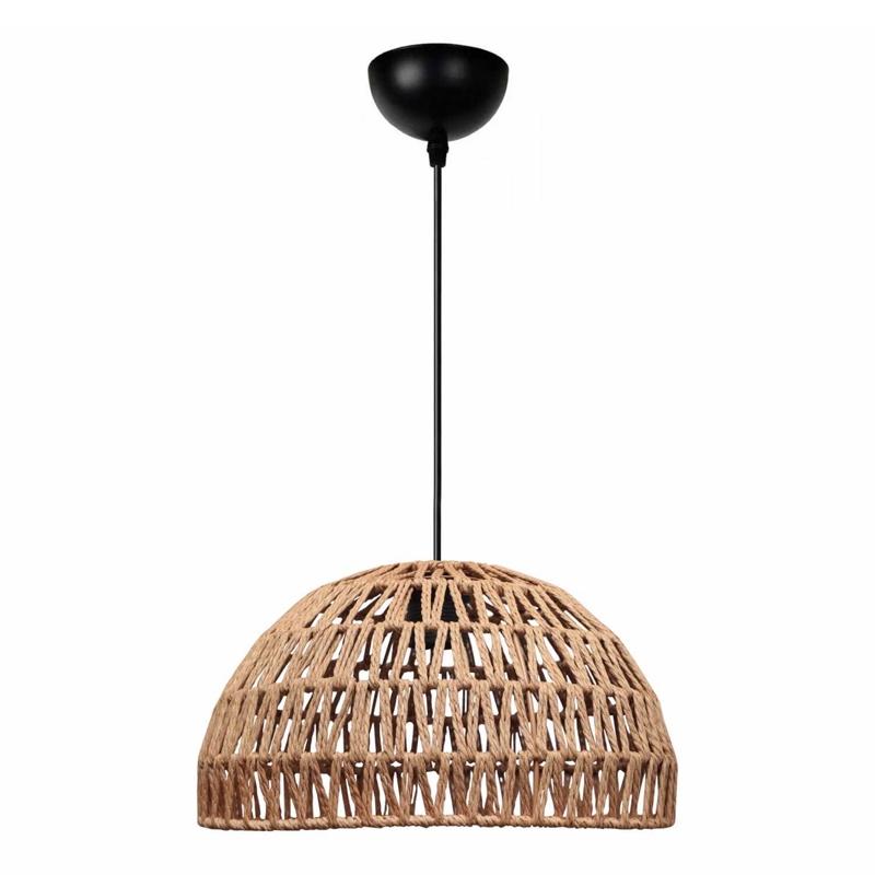 Φωτιστικό οροφής Karon Megapap E27 από σχοινί μονόφωτο χρώμα φυσικό Ø29x70εκ. Φωτιστικό οροφής Karon Megapap E27 από σχοινί μονόφωτο χρώμα φυσικό Ø29x70εκ.