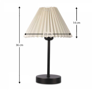 Φωτιστικό επιτραπέζιο Floi Megapap E27 μεταλλικό - ύφασμα Pvc χρώμα κρεμ Ø22x36εκ. - Image 3