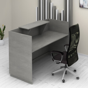 Γραφείο υποδοχής - reception Lemmon Megapap χρώμα γκρι σκυροδέματος 120x70x110εκ. - Image 2