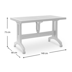Τραπέζι πολυπροπυλενίου Callan Megapap χρώμα λευκό 140x80x73εκ. - Image 7