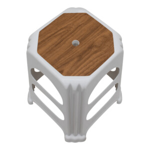 Σκαμπώ πολυπροπυλενίου στοιβαζόμενο Desia Megapap χρώμα λευκό 37x37x45εκ. - Image 3