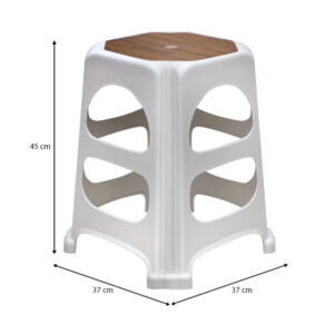 Σκαμπώ πολυπροπυλενίου στοιβαζόμενο Desia Megapap χρώμα λευκό 37x37x45εκ. - Image 4