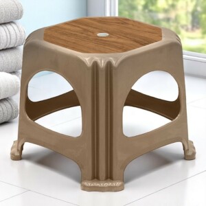 Σκαμπώ πολυπροπυλενίου στοιβαζόμενο Desia Megapap χρώμα μπεζ 35x35x32εκ. - Image 2