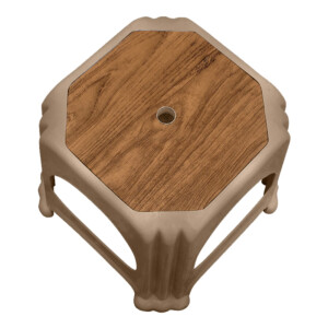 Σκαμπώ πολυπροπυλενίου στοιβαζόμενο Desia Megapap χρώμα μπεζ 35x35x32εκ. - Image 3