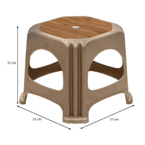 Σκαμπώ πολυπροπυλενίου στοιβαζόμενο Desia Megapap χρώμα μπεζ 35x35x32εκ. - Image 4