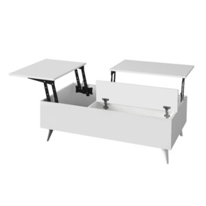 Τραπεζάκι σαλονιού Roy Megapap με σερβιτόρο χρώμα λευκό 121x69x40εκ. - Image 7