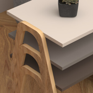 Τραπεζάκια βοηθητικά σετ 3 τμχ Como Megapap χρώμα καφέ - cappuccino - κρεμ 52x32x40εκ. - Image 3